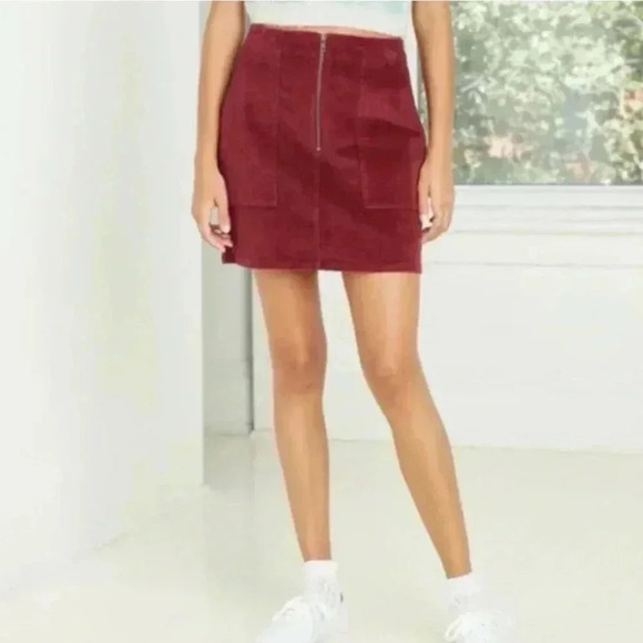 Wild Fable Corduroy Skirt Wine Red Size 10​​ - Picture 1 of 8